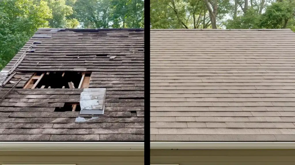 before & Aftere portfolio one roofing