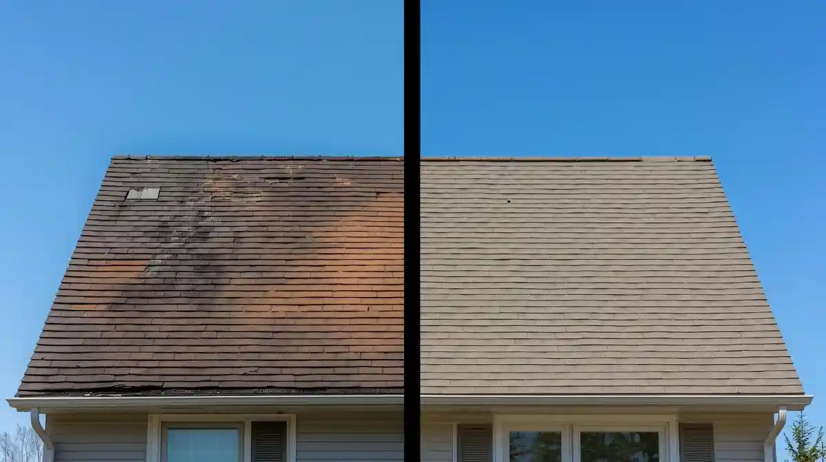 before & Aftere portfolio roof fix